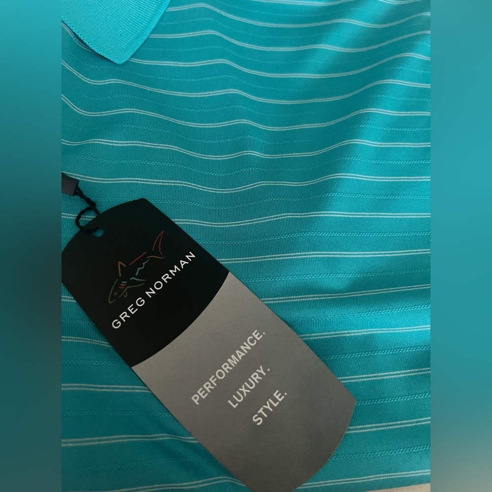 Greg Norman Collection Men's Polo Shirt 3Set - Green, Red & Blue w/white strips. - Picture 13 of 16